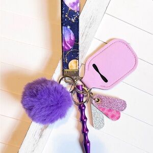 Purple Galaxy Safety Keychain